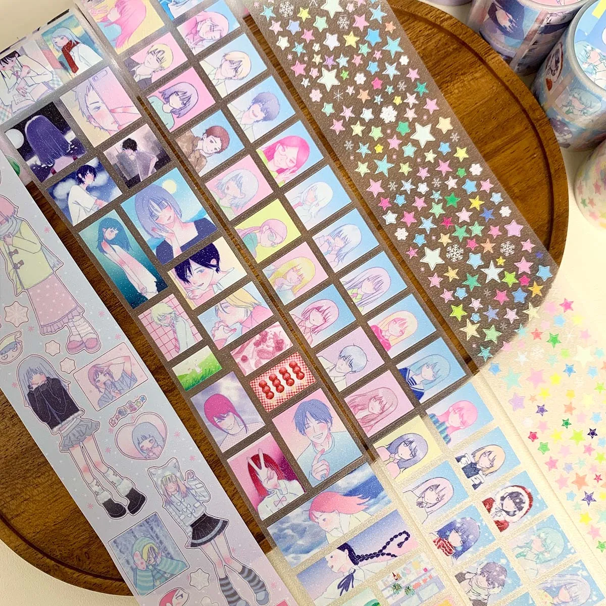 WAKAWAKA PET Sand-Glittering Stickers Tape for Scrapbooking DIY