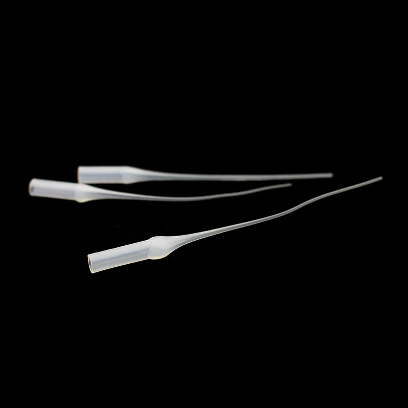 Plastic Glue Tips Glue Micro-Tips Plastic Glue Bottle Tips Extender Precision Applicator Dropping Tube Nozzle For Crafting Lab 100Pcs