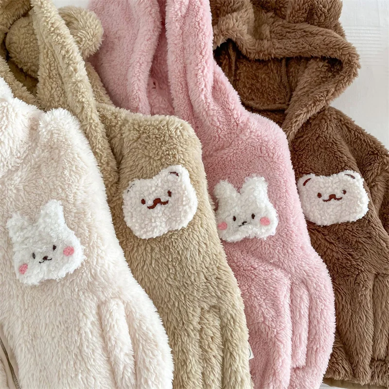 Children's Autumn Winter Coat New Hooded and Velvet Warm Thick Cotton Jacket Kids Outerwear Hoody for Boy Girl