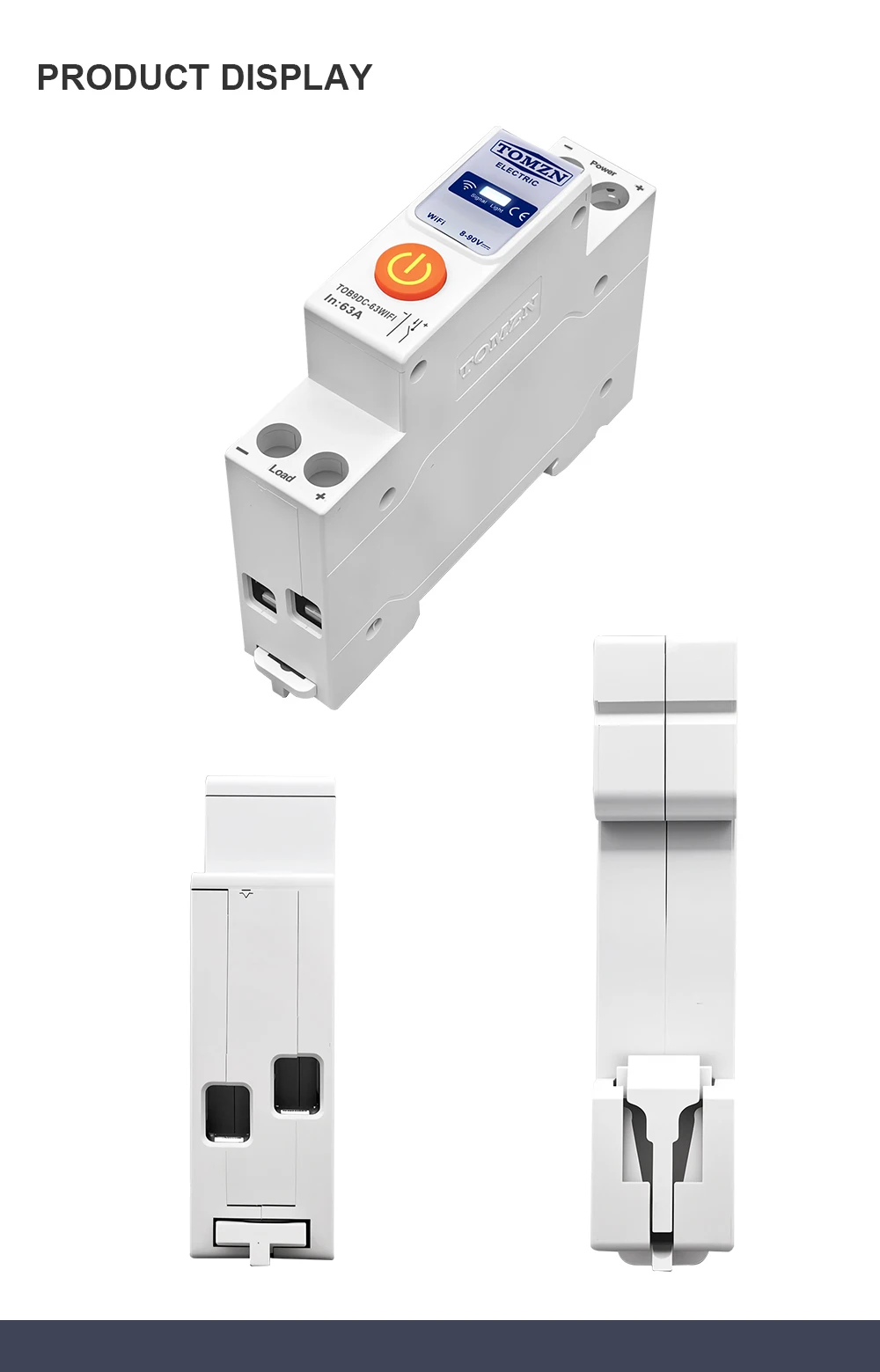TOB9DC 8-90V DC 1-63A WIFI Smart Circuit Breaker TUYA Smart life Led control swi