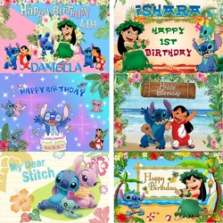 Summer Hawaiian Aloha Backdrop for Lilo and Stitch Theme Birthday Party Supplies Tropical Photo Background Stitch Party Banner