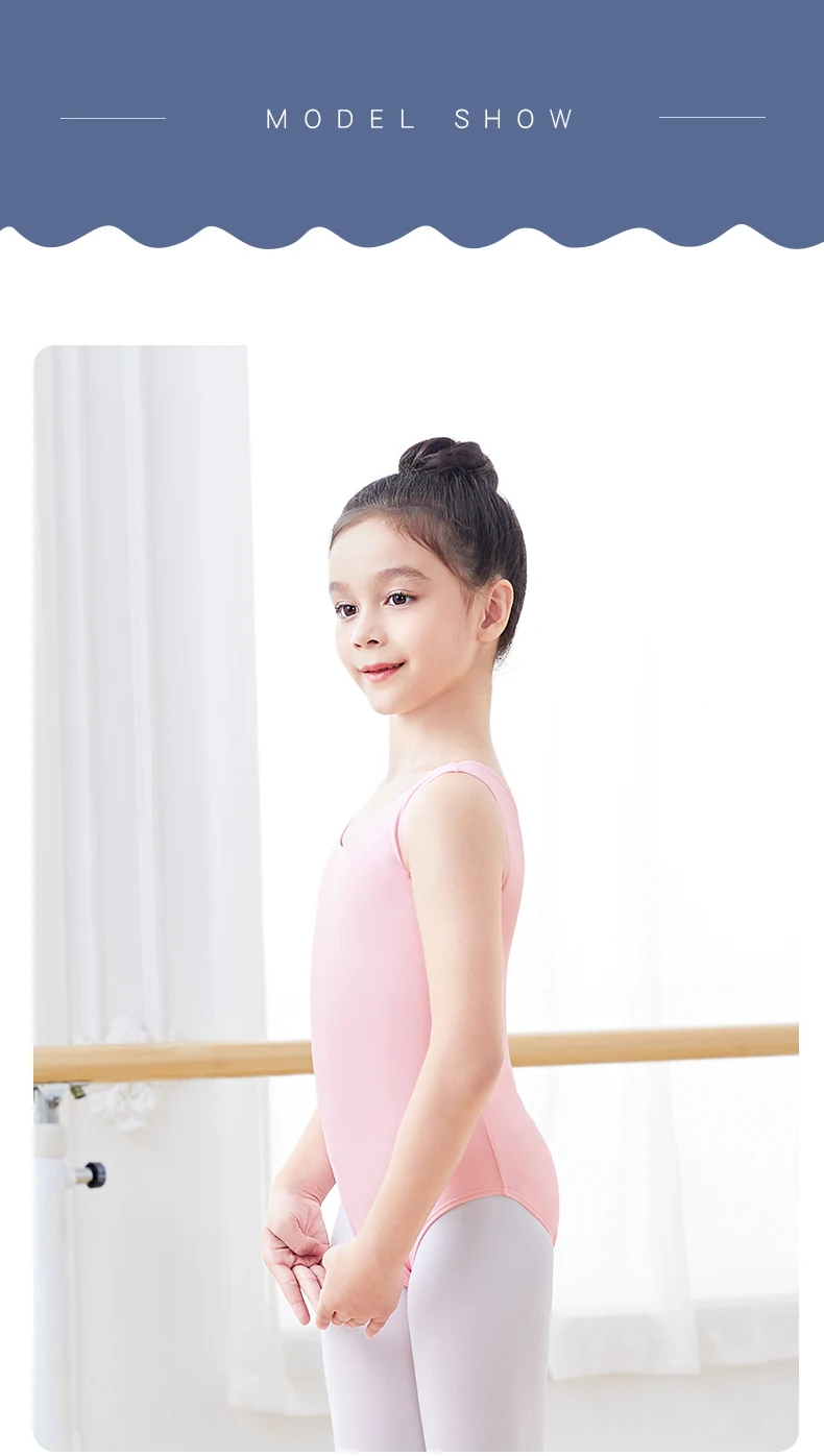 Mädchen Tank Ballett Trikot rosa Tanz Trikot hochela tische Gymnastik Bodysuit Weste Trikots für Kinder tanzen/Leistung/Schwimmen – Detail 5