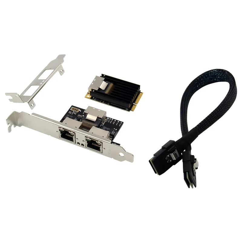미니 PCI-Express ST7242 듀얼 포트 기가비트 10/100/1000Mbps 서버 산업용 네트워크 카드 SAS 재고 있음