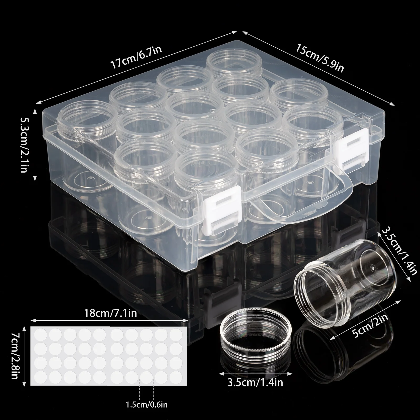 Storage Box Bead Organizer Box Diamond Painting Storage Box Bead Storage Containers 14 Slots Clear Embroidery Organizer Container for Beads