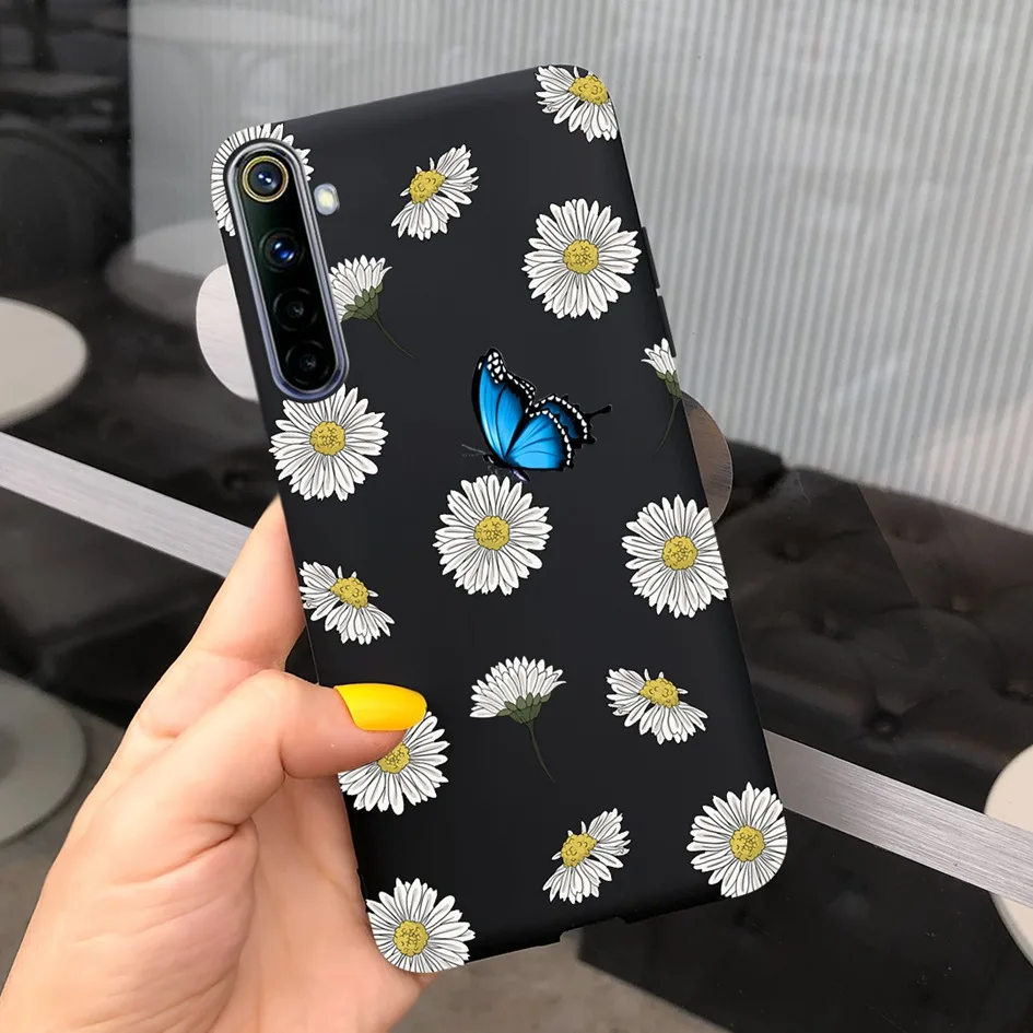 mobile pouch waterproof For Realme 6 6 Pro Case Cute Milk Cow Flower Patterns Soft Back Cover For OPPO Realme 6 6S 6Pro RMX2061 Coque Funda Realme6 Capa iphone waterproof bag