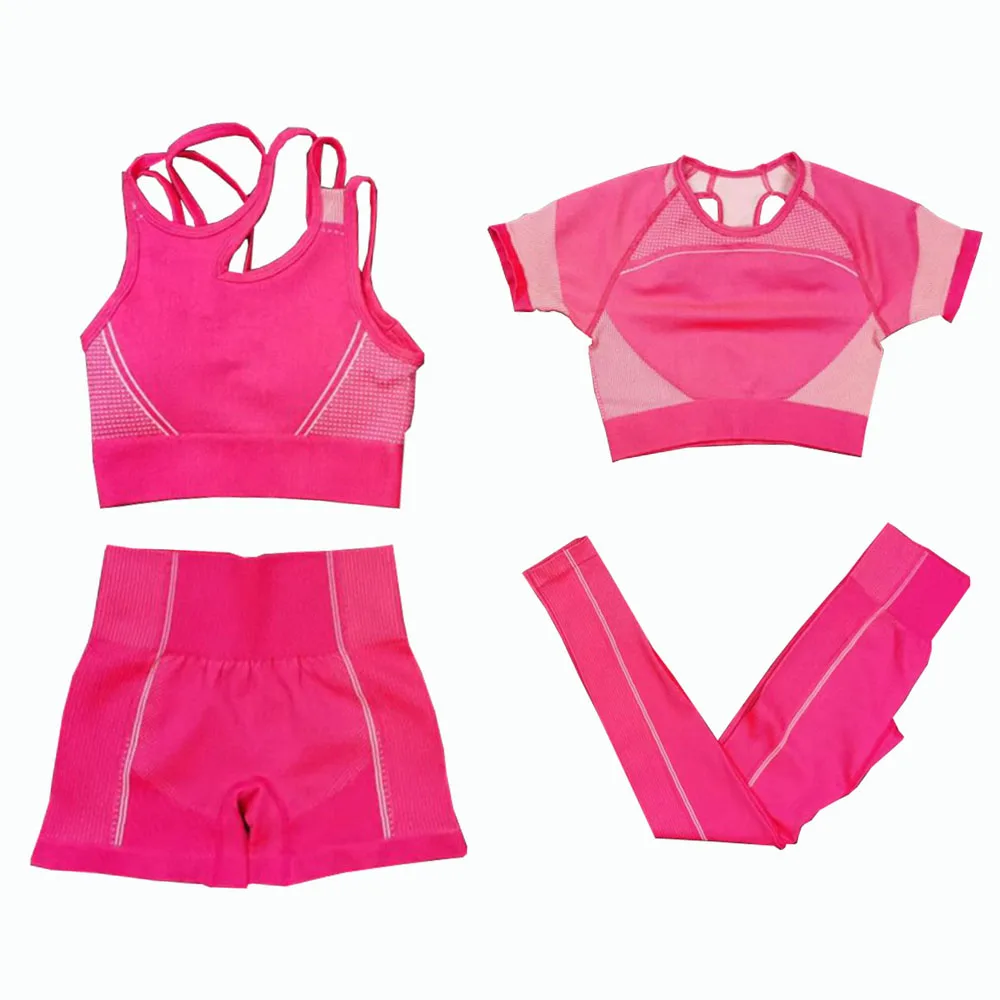 2 Pcs Seamless Yoga Set Women Sport Set Gym ClothingWorkout Sportswear Fitness Crop Top High Waist Leggings Sports Suits Women
