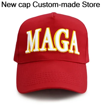 Bold Embroidered Gold Trim and White Lettering MAGA Hat