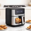 6.34QT Air Fryer with Window, 8 Food Presets with 400°F Max Heat, Black