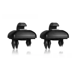 Premium Gray Car Sun Visor Hanger Clip Set - Interior Hook Bracket (Black)