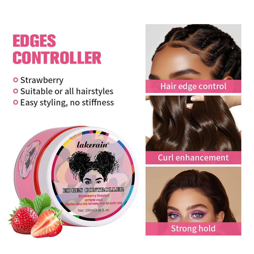 Edge Control Wax Women Strong Hold Non-greasy Edge Control Smoother Tamer Wax Styling Tamer Black Hair