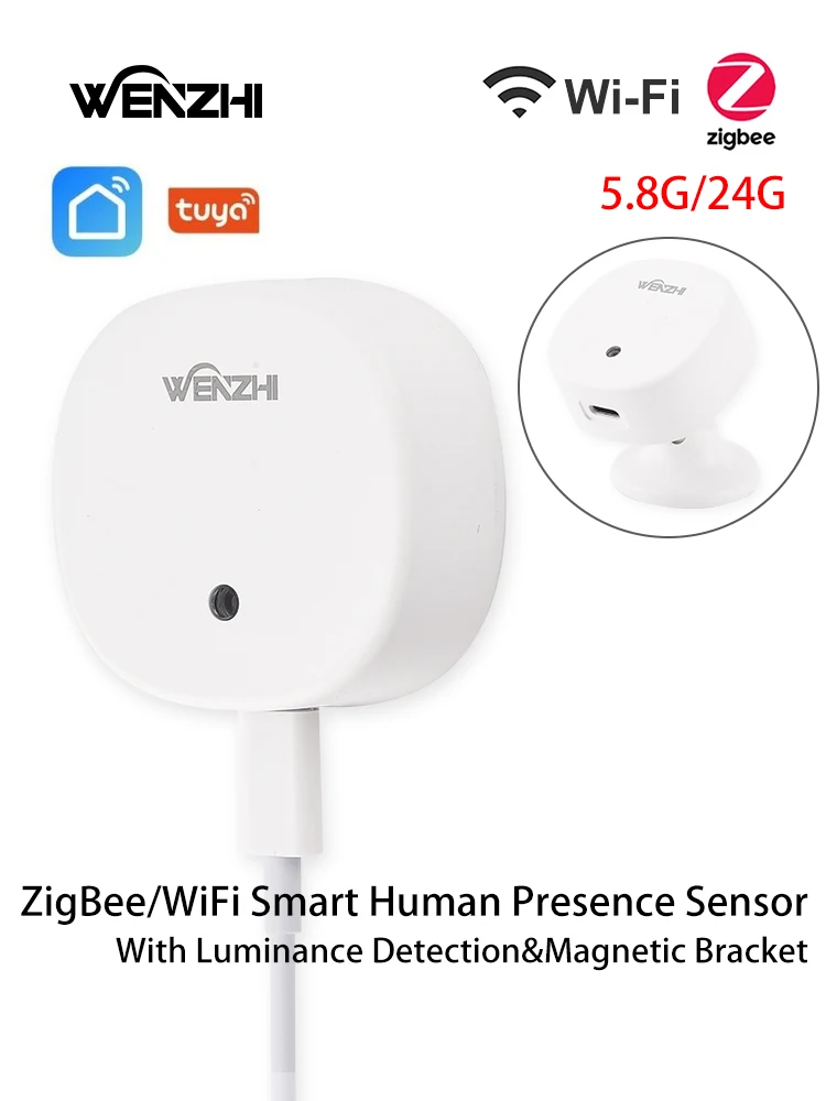 Description Picture 2 of itemZigBee/WiFi MmWave Human Presence Sensor Radar Movement Body Motion Detection With illuminance Tuya Smart Life Home Assistant