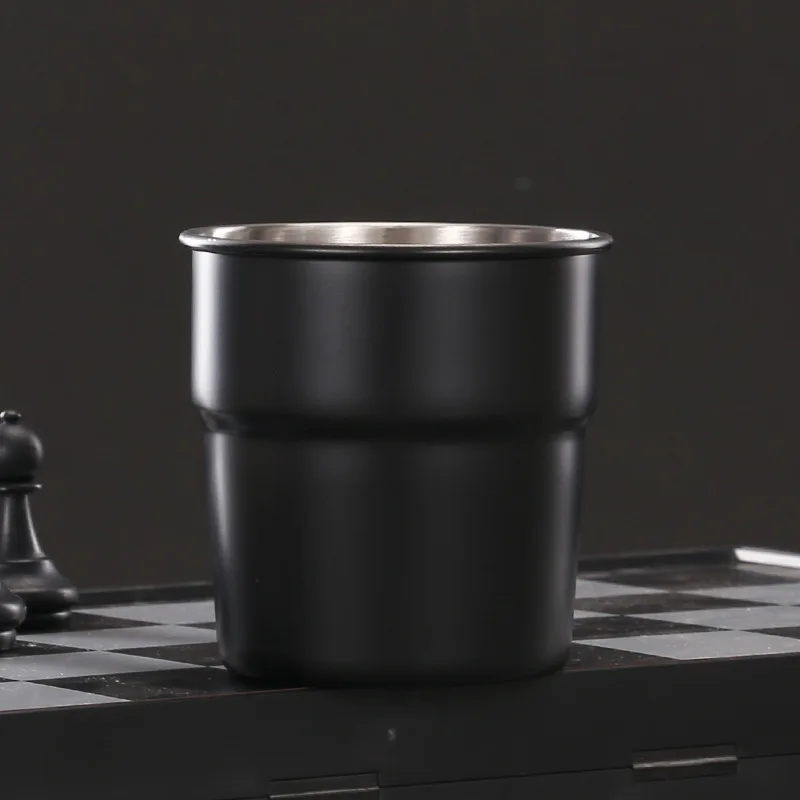 Black 304 Stainless Steel Cup Beer Mug 300ml Outdoor Camping Metal Tea Coffee Cups Wholesale Free Customization Logo Name Gift 3 undefined