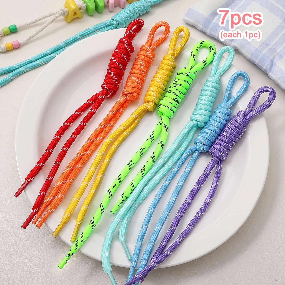 Colored Nylon Braided Rope for DIY Beads and Pendant Decorations (5-10pcs)