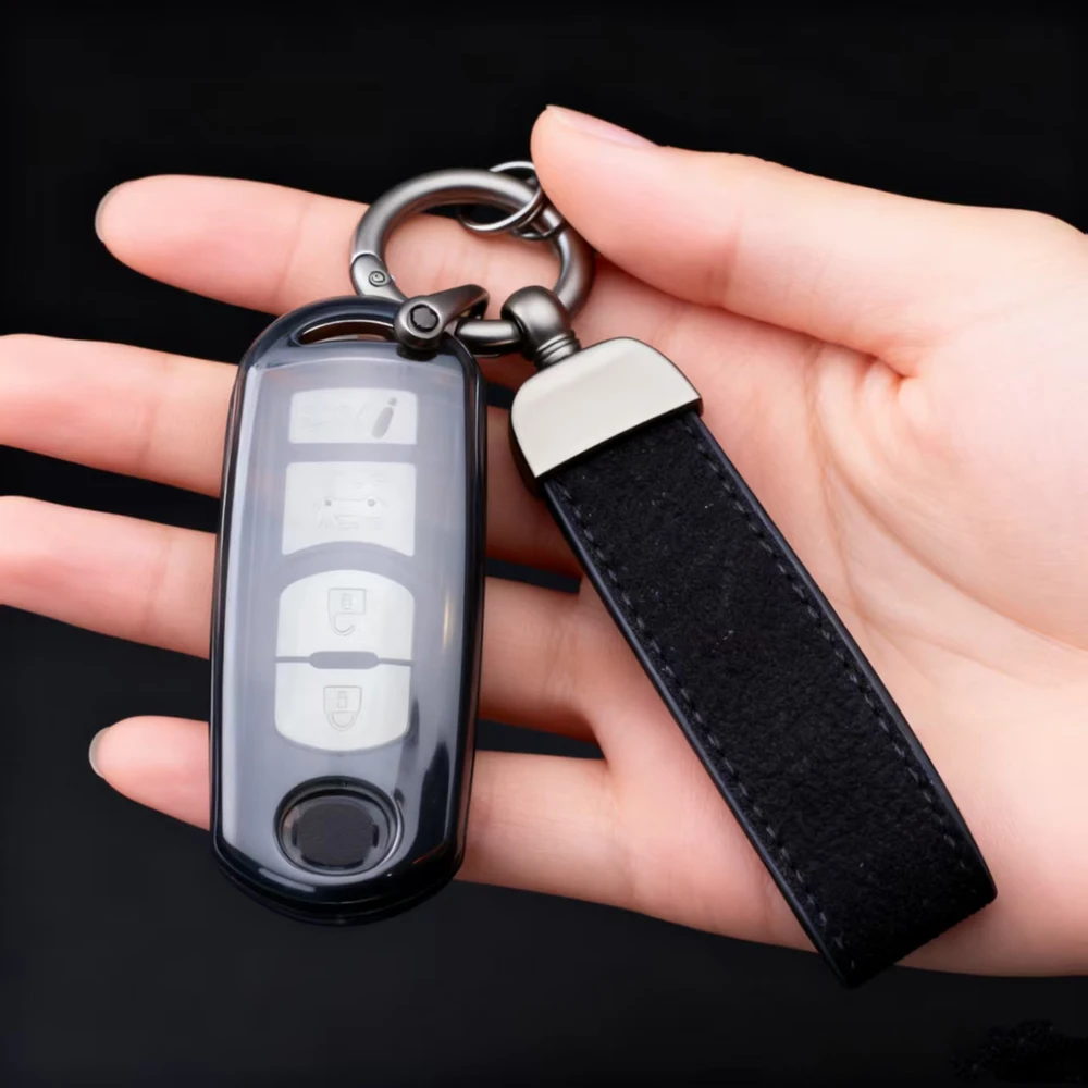 Transparent Car Key Case Cover with Keychain Clip