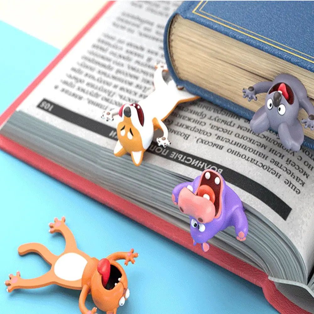 Animal Bookmark Bookmarks Stationery Supplies 3D Stereo Bookmarks Cartoon Animal Bookmarks Creative Octopus Shiba Inu Panda Book Markers Stationery School Supplies Child Gift