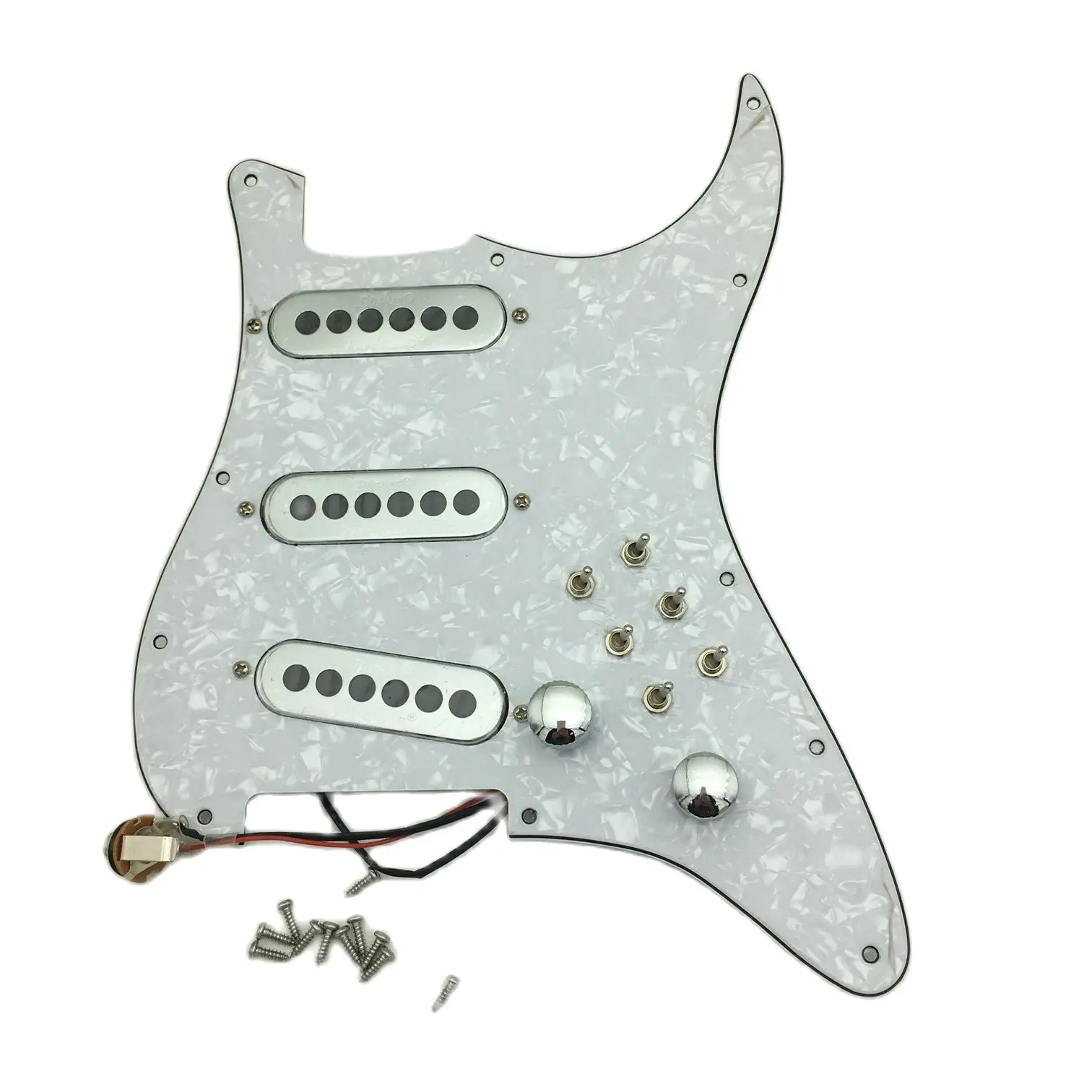 

SSS Prewired Guitar Pickguard Set Multifunction Switch Burns London Mini Tri-Sonics Chrome Pickups For FD Stratocas Guitar