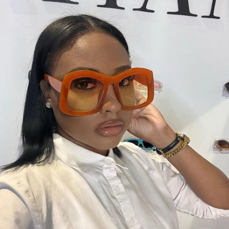 

New Fashion Oversized Candy Color Sunglasses Women Brand Designer Vintage Sun Glasses Female Outdoor Shades Oculos De Sol
