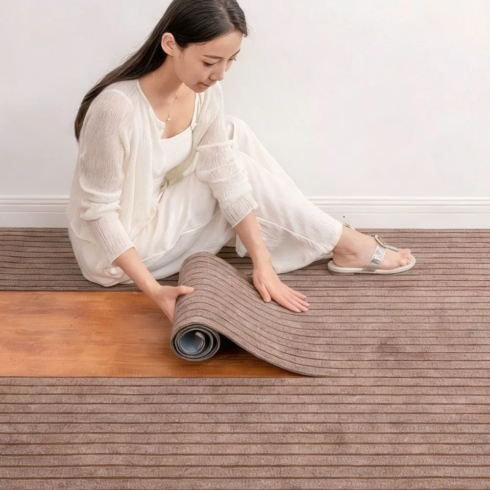 Neue DIY Selbstklebende Teppichmatte mit Streifenmuster, Nano-Absorbierende Abzieh-und-Klebe-Matte, Wiederverwendbare Bodenmatte für Küche und Eingang – Detail 9