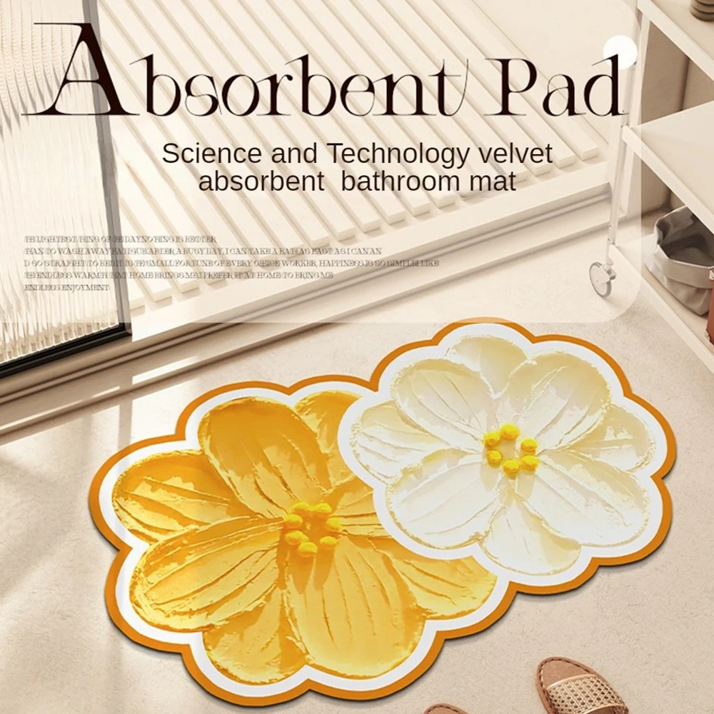 

Flower Shape Rug Kitchen Drying Mat Absorbent Dish Drainer Pad Non Slip Sink Carpet Coffee Tableware Placemat Door Mats 주방매트