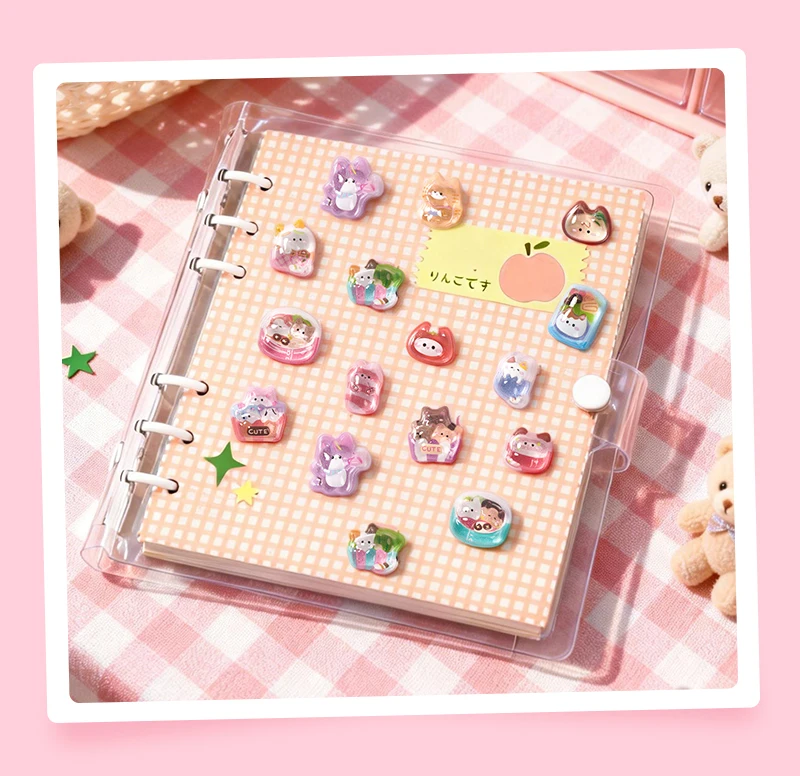 1 pc/4 pcs Cute Animals Sweet 3D Relief Stickers Journaling DIY Diary Stationery Sticker Decor School Supplies Gift