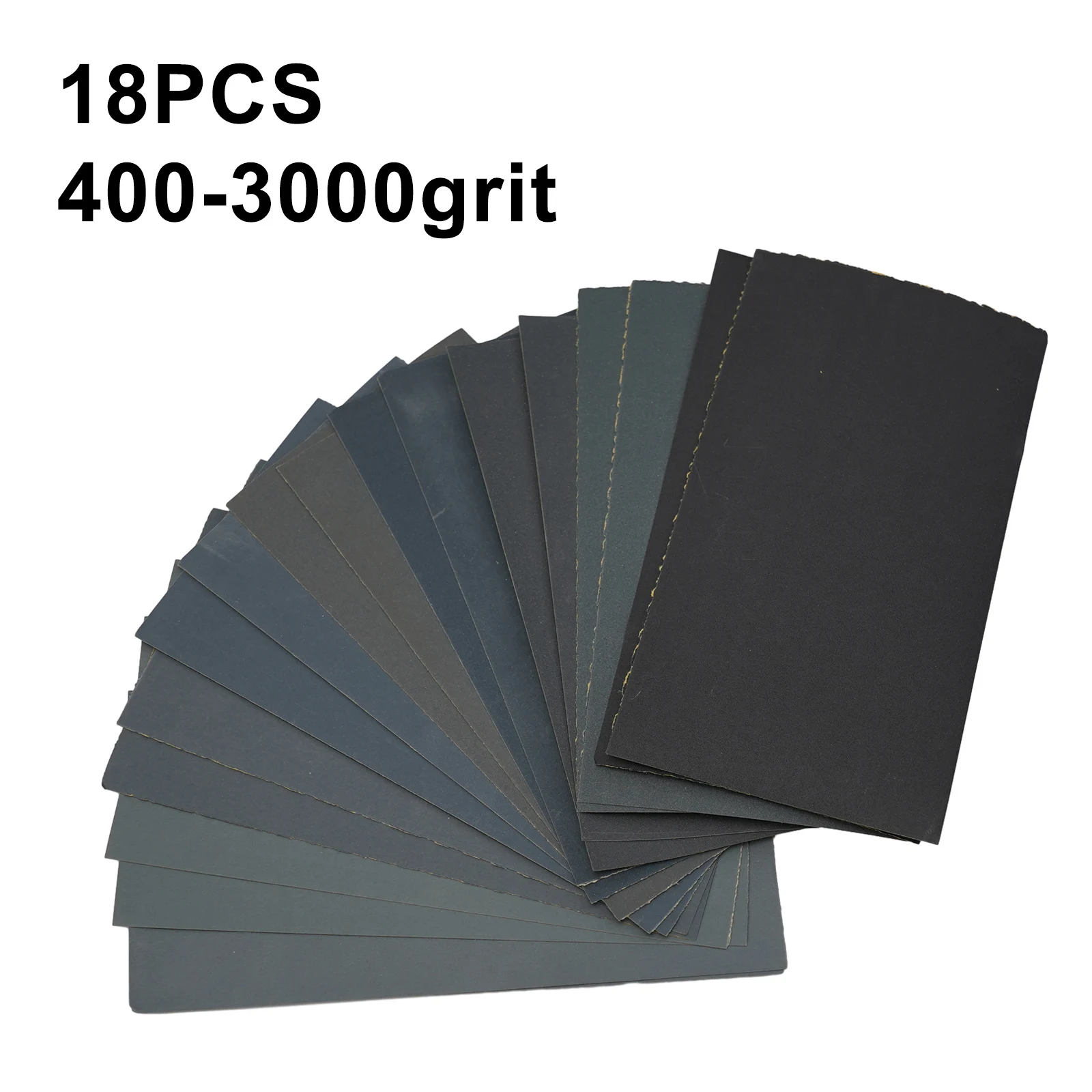 

18Pcs Wet Dry Sandpaper 400 To 3000 Grit Assortment Abrasive Paper Sheets For Automotive Sanding Wood Furniture Finishing