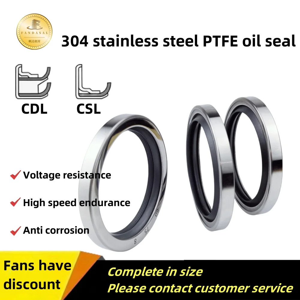 

ID:47/48/49mm304stainless steel shaft oil seal PTFE 47/48/49*62/65/68/70/72/75/80*8/10/12mm air compressor screw rod