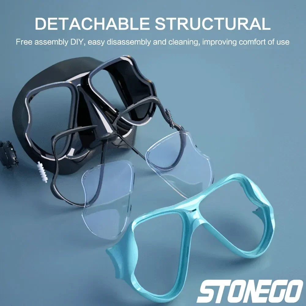 스노클링 장비 다이빙 마스크 및 스노클 세트 실리콘 풀 드라이 스노클 대형 프레임 수중 탐험용