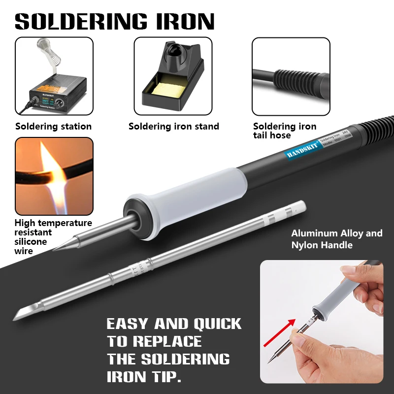 T12 Soldering Station LCD Digital Display Repair Soldering Iron Equipment Portable Home Electronics Repair Tools 3