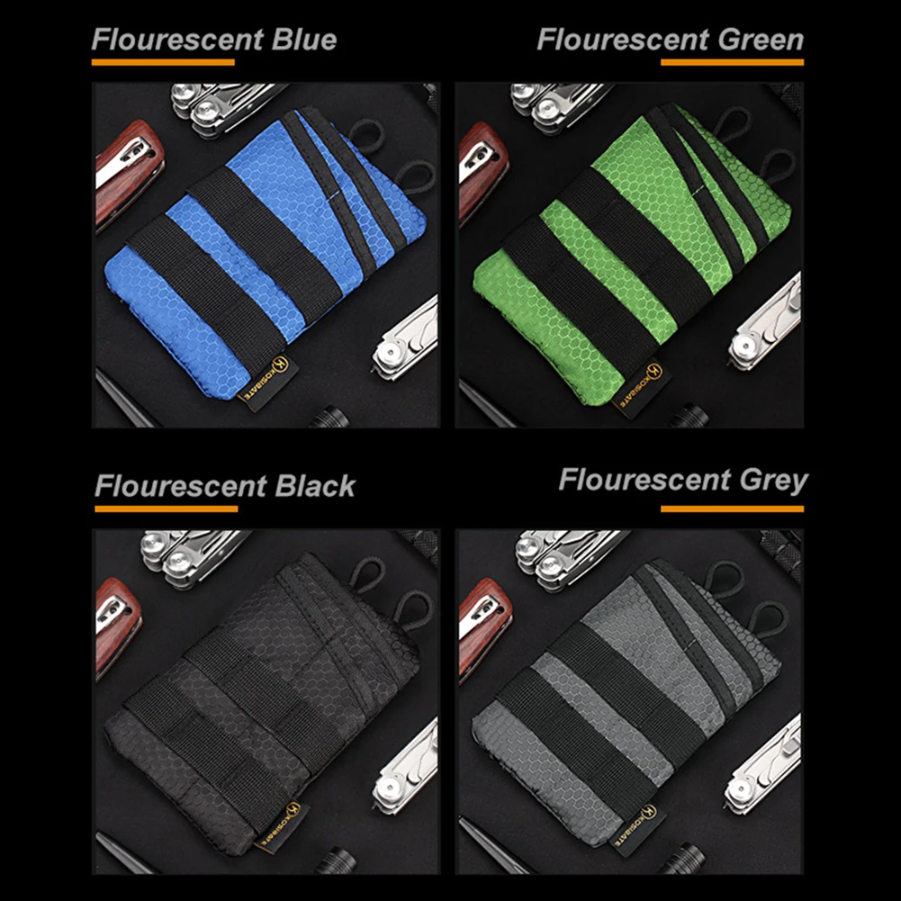 Lightweight EDC Mini Tool Pouch Oxford Small Tool Storage EDC Pouch Foldable Wear Resistant Organizer for Camping Hiking Sports 2