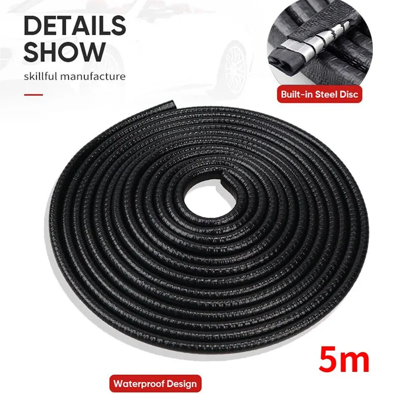 5m Car Door Bumper U Shaped Decorative Strip Anti Scratch Body Door Edge Sealing Strip Protection Sticker car stickers car door edge guards car door stickers car reflective stickers car door protector car door seal strip car door anti collision strip car door edge protector car bumper sticker car door rubber protector