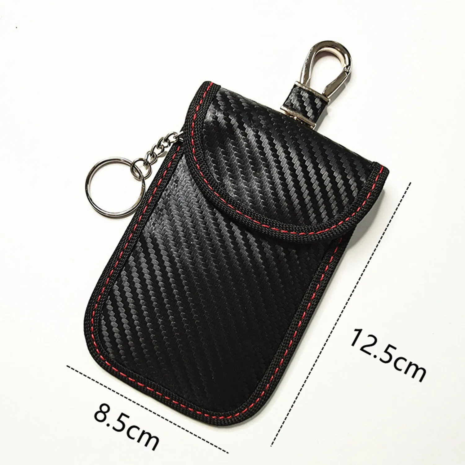 Carbon Fiber RFID Shielding Faraday Key Pouch - Anti-Theft, Anti-Induction, Neutral Style