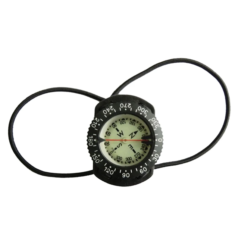 

NEW-2X Bungee Compass Scuba Diving Compass Underwater 100M Diving Professional Waterproof Compass With Bungee Cord