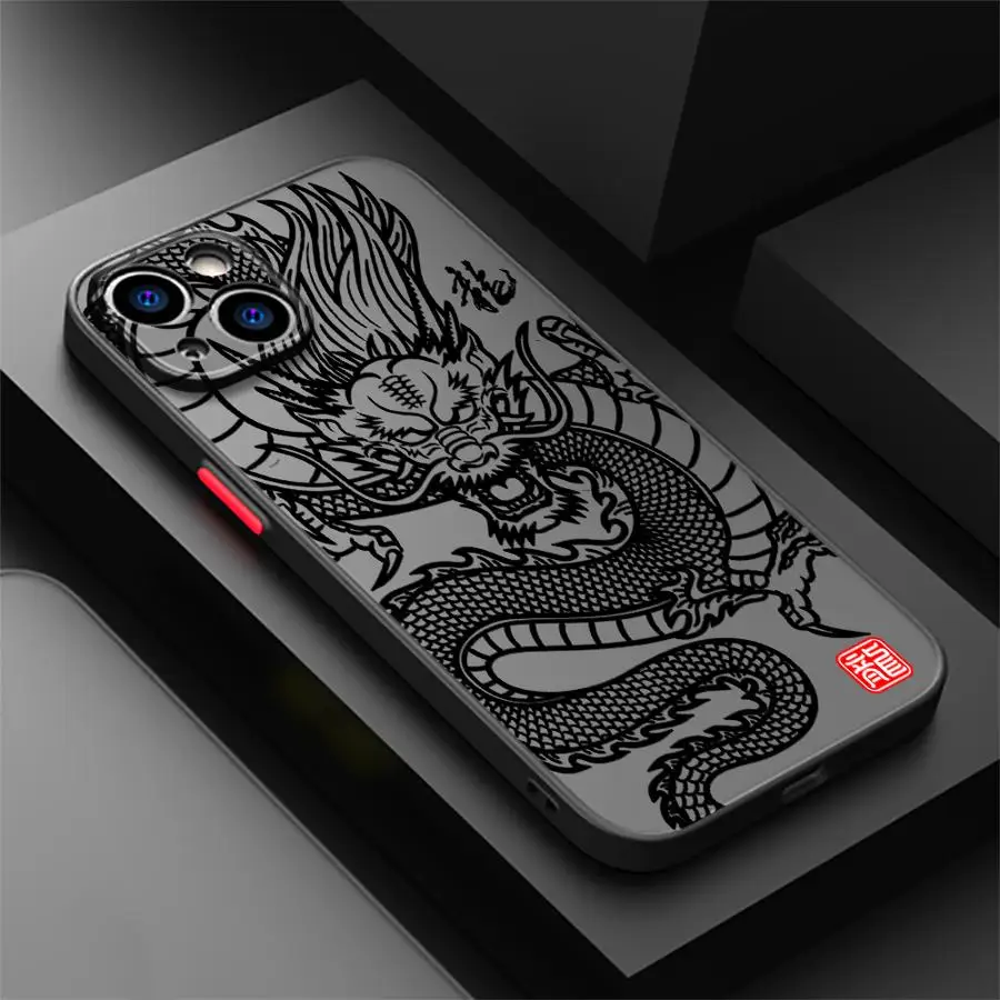 Matte Soft Cover Phone Case with Cool Fashion Dragon Design