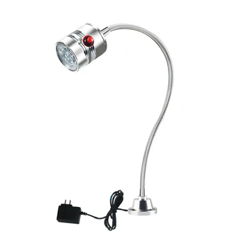 실버 산업 램프 110-220V 5W LED 작업 빛 조정 가능한 목 고정 기본 램프 플러그 사용자 정의 할 수 있습니다