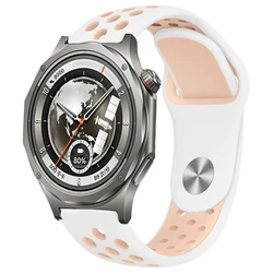 Breathable Silicone Watch Strap - Multiple Sizes Available for Huawei GT7 - 6 - 5 41mm (Pink white)