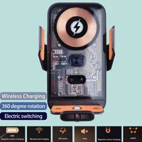 Support de téléphone portable pour voiture, chargeur sans fil 66W, Clip de ventilation Intelligent à infrarouge pour iPhone Samsung Xiaomi universel 2