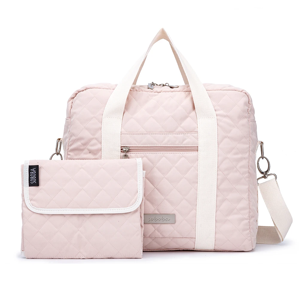 Soboba Fashion Diaper Shoulder Bag with Changing Pad Large Capacity Multi-functional Changing Bag Newborn Baby