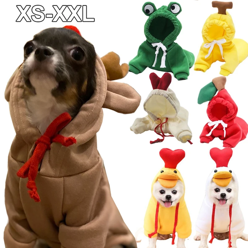 

Dog Winter Warm Clothes Cute Plush Coat Hoodies Pet Costume Jacket for Puppy Cat French Bulldog Chihuahua Dog Christmas Clothing