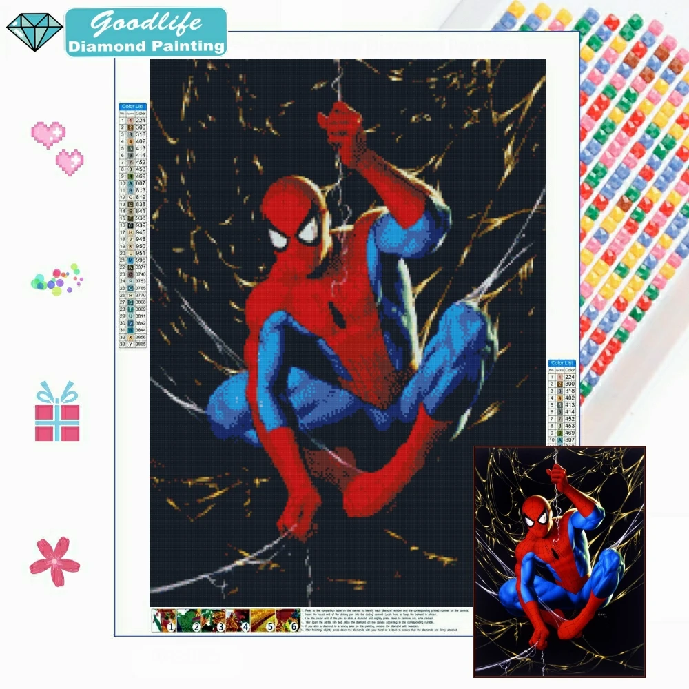 Full Drill Diamond Painting Spiderman  5d Diamond Painting Marvel Avengers  - Disney - Aliexpress