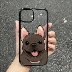 Cartoon Dog Pug & French Bulldog Clear Silicone Phone Case Cover - iPhone 11 (Style 1)