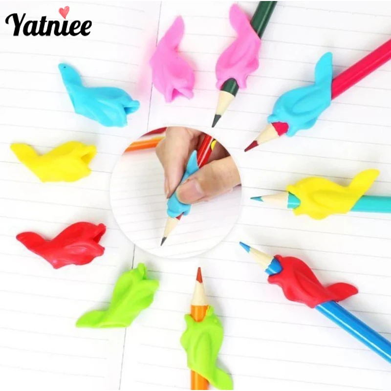 Yatniee-실리콘 연필 홀더 필기 도구, 펜 액세서리, 어린이용 학교 용품, 필기용 연필 그립