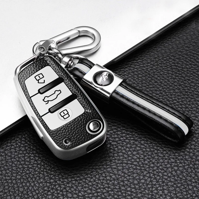 Luxury Leather TPU Key Fob Cover – Premium Car Key Shell Accessory