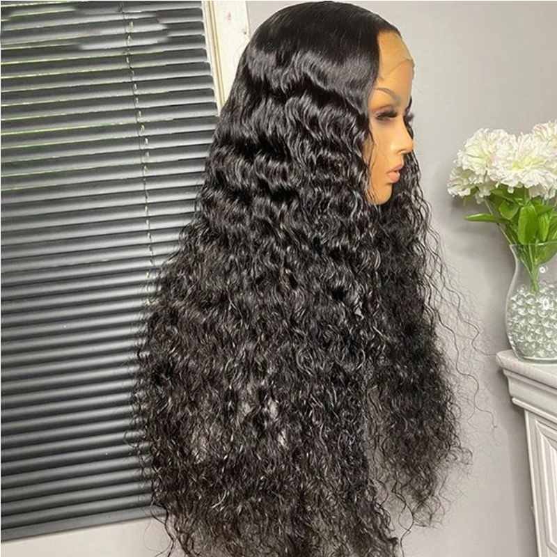 

Natural Black Soft 26Inch Long Kinky Cruly 180Density Lace Front Wig for Women BabyHair Glueless Preplucked Daily Heat Resistant