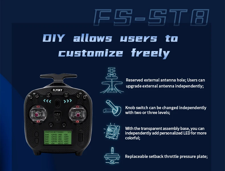 FlySky FS-ST8 2.4G 10CH Ant RGB