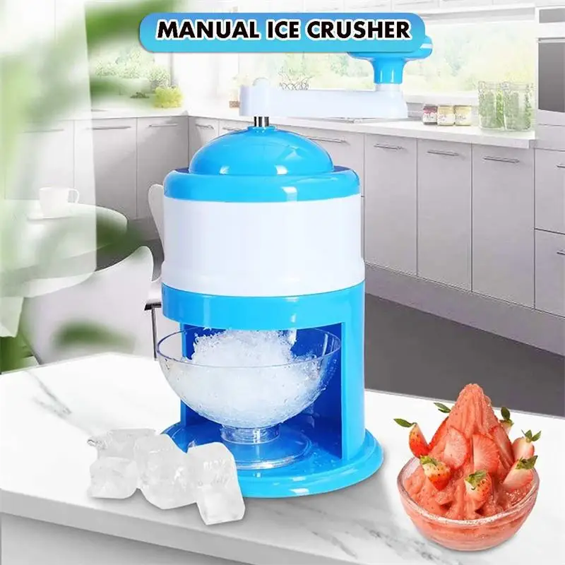 Portable Manual Ice Crushers Hand Crank Ice Shaver Shave Ice Machine