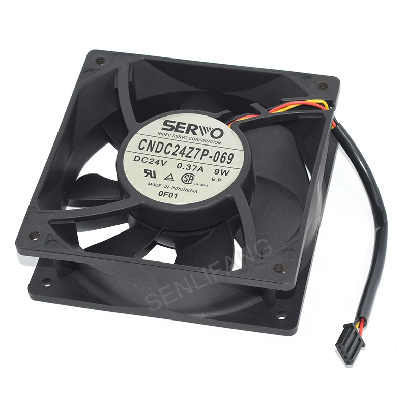 Bem Testado Quadrado 120*120*38 mm Inversor Ventilador de Refrigeração 12cm 12038 Cndc24z7p069 Dc24v 0.37a 9w Pinos Refrigerador - Imagem 2