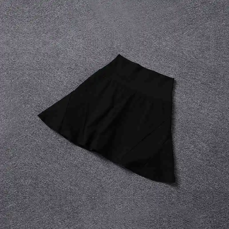Women's High Waist Yoga Shorts Solid Pattern Anti-Exposure Leisure Sports Tennis Fitness Skirt With Elastic Waist Closure