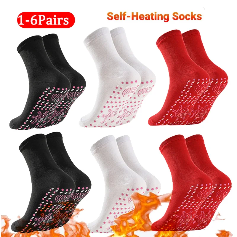 

1/3/5/6Pairs Tourmaline Slimming Health Sock Elastic Thermal Self-Heating Sock Health Care Socks Short Sock Magnetic Therapy Sox