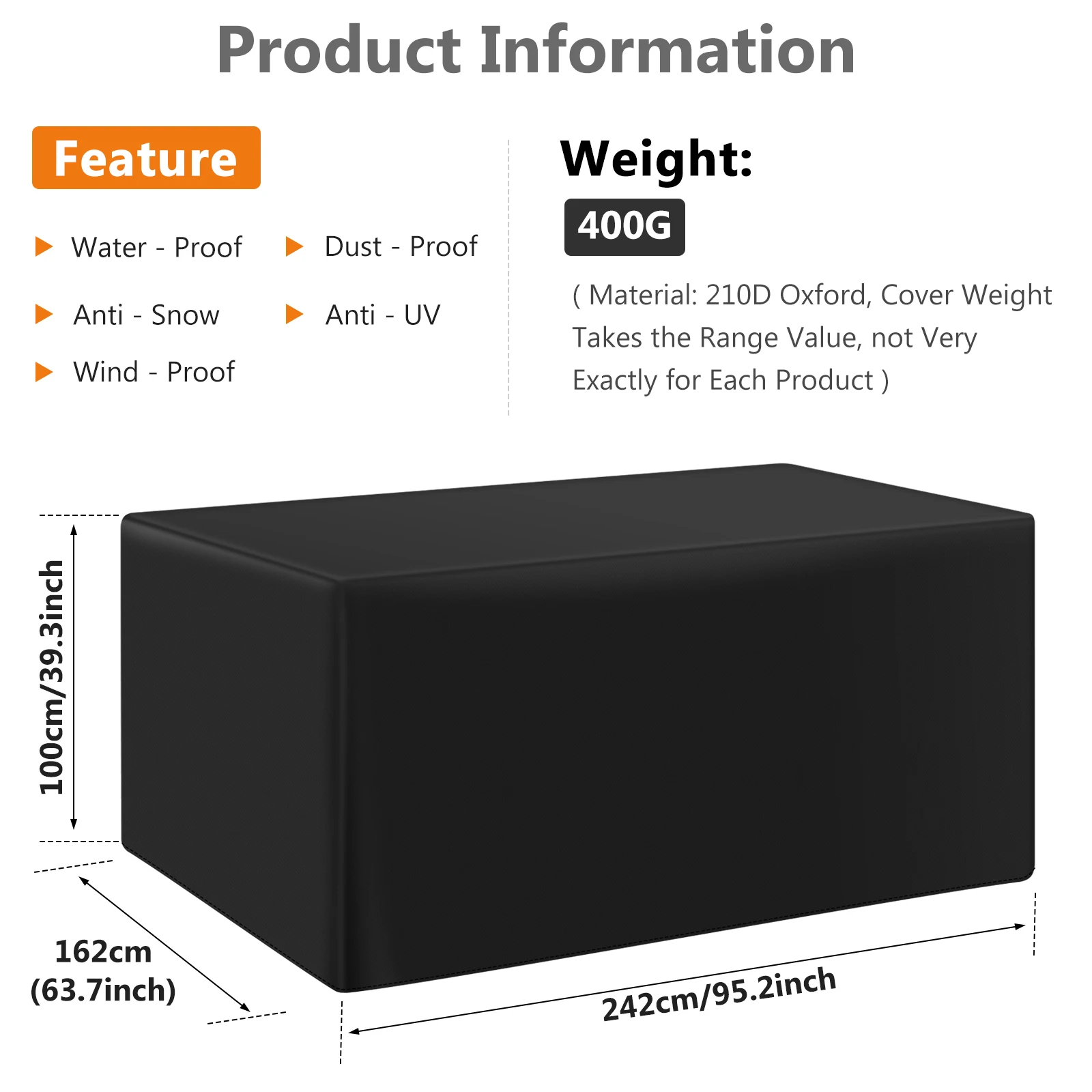 210D Outdoor Furniture Cover Waterproof Terrace Garden Cover Rain And Snow Table Sofa Chair Protective Cover Dust Cover 3