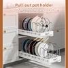 Pull Out Pot Lid Holder Kitchen Pots and Pans Organizer Under Cabinet Slide Out Pot Pan Organizer Rack Sliding Dish Drying Shelf 1